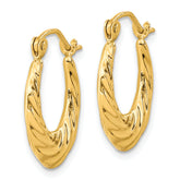 10K Yellow Gold Fancy Small Hoop Earrings with Polished Finish Elegant & Versatile